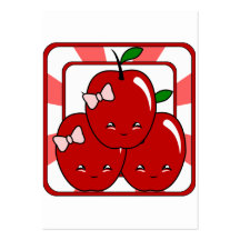 Panier de Kawaii Apple (fille) Carte De Visite