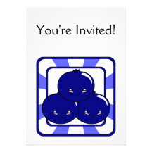 Panier de myrtille de Kawaii (garçon) Invitations