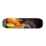 Panier des asters avec le citrouille et la courge skateboards cutomisables