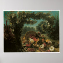 Panier des fleurs en parc, 1848 affiches