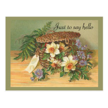 Panier floral vintage de Daffadil - carte postale