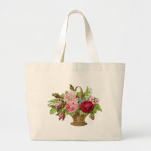 Panier rose de fleur de cru sacs en toile