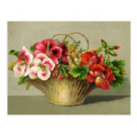 Panier vintage mignon de fleur carte postale