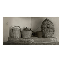 Paniers dans la vieille mission modèle pour photocarte