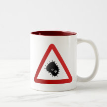 Panneau d'avertissement de bactéries tasse