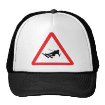 panneau d'avertissement de ski de ski alpin casquette