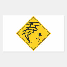 Panneau d'avertissement de tornade stickers rectangulaires