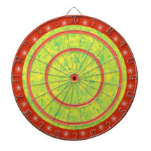 Panneau de dard réglementaire orange d'étoile vert jeu de fléchettes