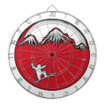 Panneau de dard rouge de thème de surf des neiges 
