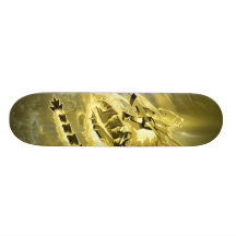 Panneau de dragon d'or skateboards personnalisés