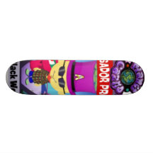 Panneau noir simple de loup plateau de skate