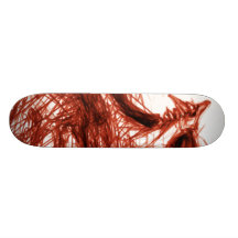 Panneau rouge et blanc de griffonnage criard de dé plateaux de skateboards