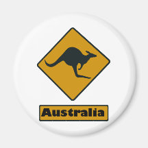 Panneau routier de l'Australie - croisement de kan Aimants Pour Réfrigérateur