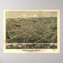 Panorama antique de Foxborough le Massachusetts 18 Poster