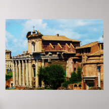 Panorama archéologique de Rome Affiche