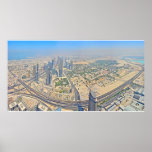 Panoramique de Dubaï placé sur le Burj Khalifa Affiches