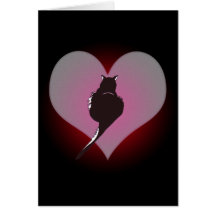 Panthère de chat noir ma carte de coeur
