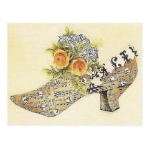 Pantoufle victorienne vintage de Cendrillon de ros Carte Postale