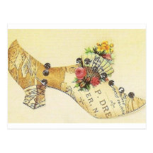 Pantoufle victorienne vintage de fan de Cendrillon Carte Postale