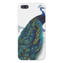 Paon bleu avec de belles plumes de queue coques iPhone 5