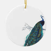 Paon bleu avec de belles plumes de queue ornements