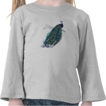 Paon bleu avec de belles plumes de queue t-shirt