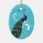 Paon coloré notre premier ornement de Noël