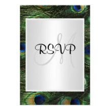 Paon épousant RSVP Faire-part Personnalisé