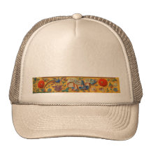 Paon et motif floral casquette