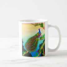 Paon vert dans la jungle tasse