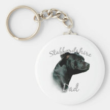Papa 2 de bull-terrier du Staffordshire Porte-clés