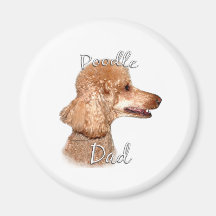 Papa 2 de caniche (abricot) magnets