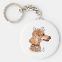 Papa 2 de caniche (abricot) porte-clef
