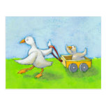 Papa - bébé de canard de papa de père dans l'art m carte postale
