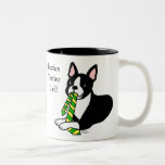 Papa de Boston Terrier avec la cravate 1 Tasses À Café