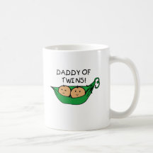 Papa de cosse de jumeaux tasses à café