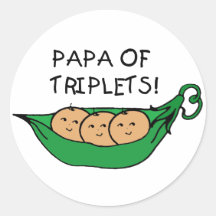 Papa de cosse de triplets autocollants