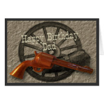 Papa occidental sauvage de joyeux anniversaire de  cartes de vœux