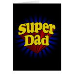 Papa superbe, super héros rouge/jaune/bleu cartes