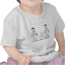 Papas personnalisables de LGBT 2 et un bébé t-shirts