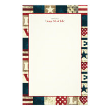 Papeterie 4 juillet patriotique de l'Amérique d'am Papier À Lettre Customisé