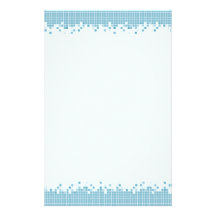 Papeterie bleue de pixels motifs pour papier à lettre