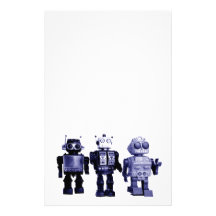papeterie bleue de robots motifs pour papier à lettre