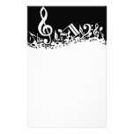 Papeterie brouillée de notes musicales motifs pour papier à lettre