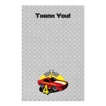 Papeterie d'anniversaire de voiture de course 4ème papier à lettre customisé