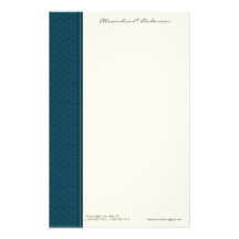 Papeterie de concepteur d'Aqua customisée par dama Papier À Lettre Personnalisé