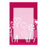 Papeterie de conception de lucettes de coeur papier à lettre personnalisé
