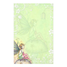 Papeterie de fantaisie féerique de fleur mignonne papier à lettre personnalisable