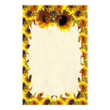 Papeterie de flamme de deux tournesols papier à lettre personnalisable
