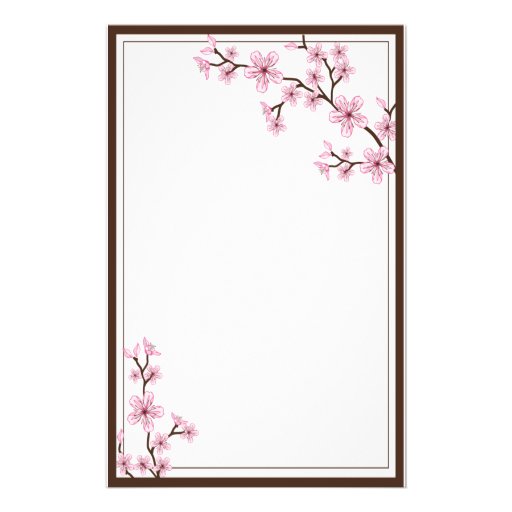 Papeterie de fleurs de cerisier papier à lettre personnalisable